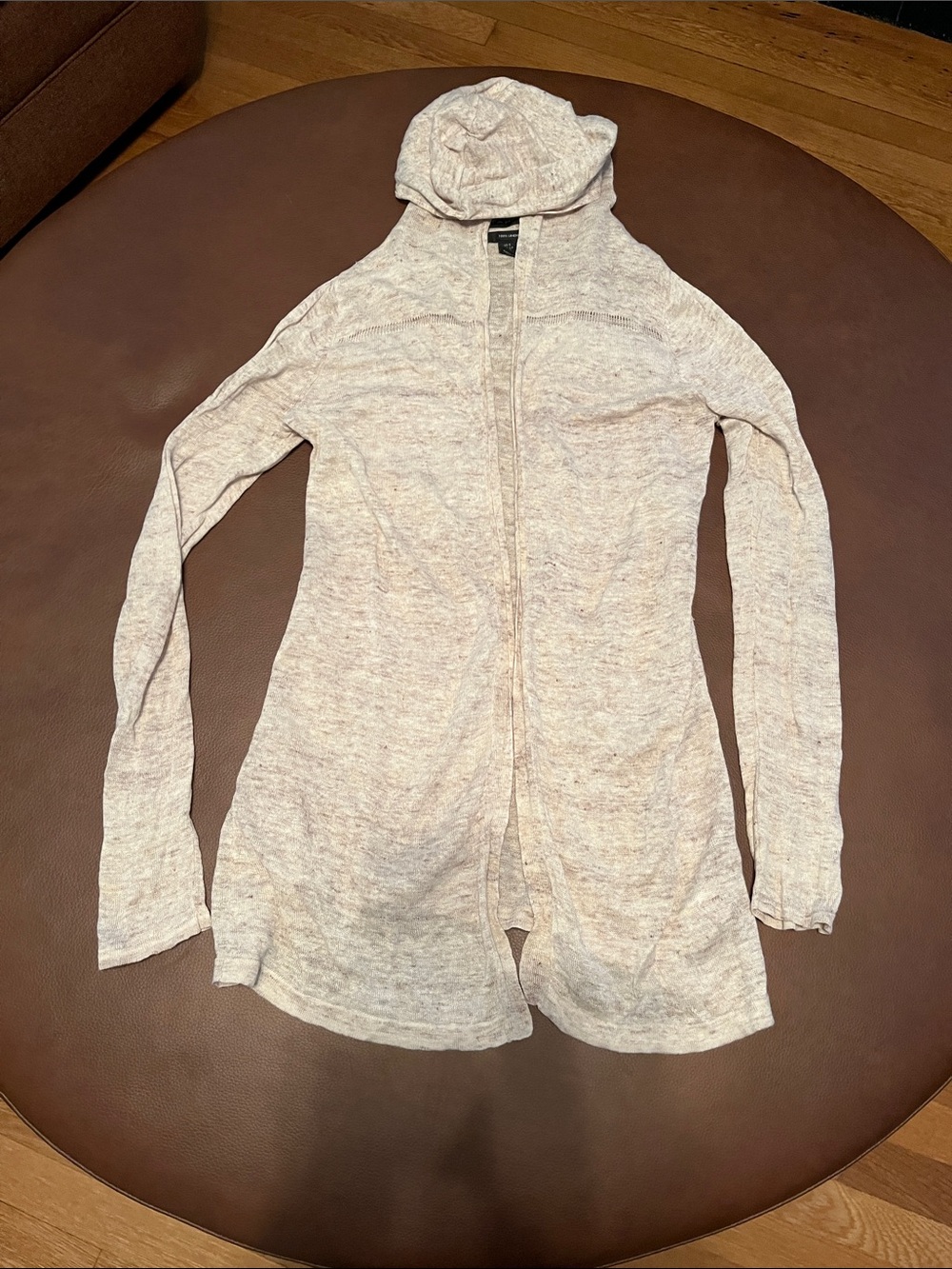 Tahari linen hooded cardigan XS